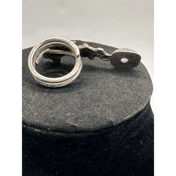 Artisan Handcrafted Tanzanite Ring Size 6.25 Adjustable Sterling Silver Unique - Picture 8 of 15